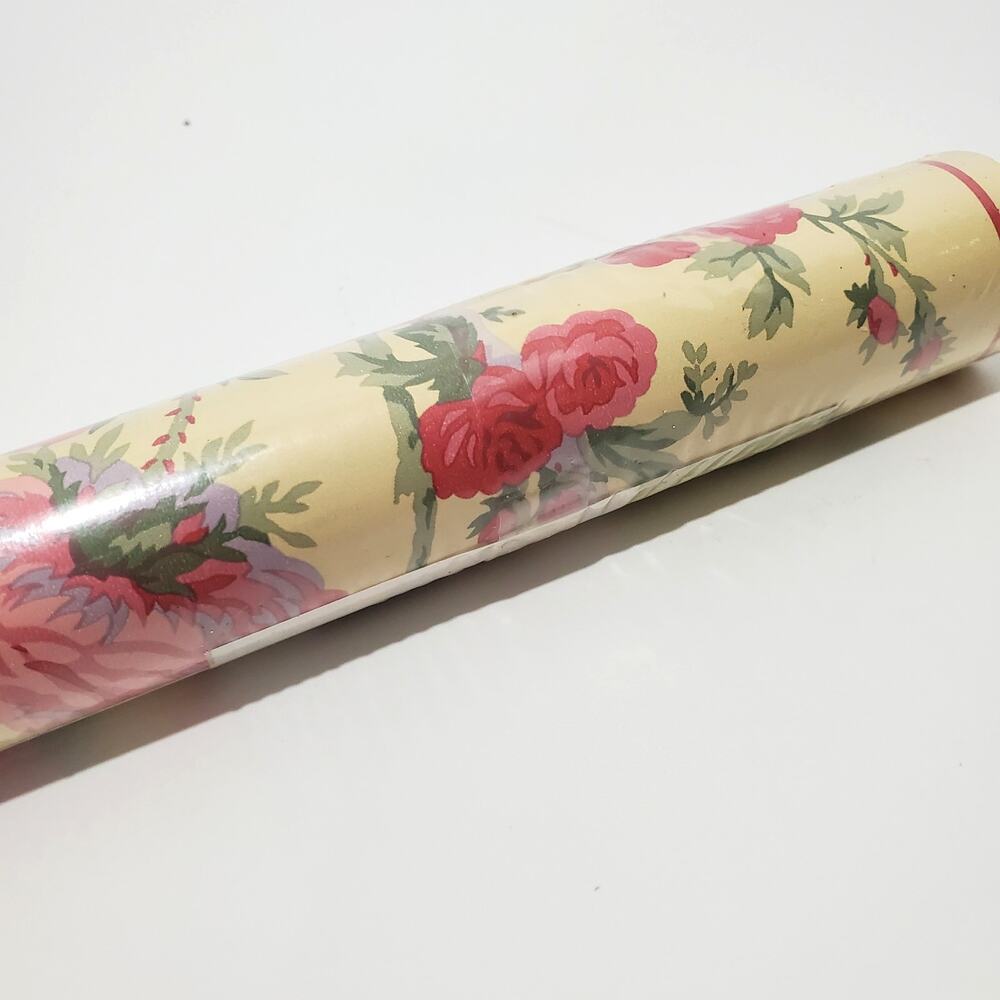 Waverly Floral Yellow and Pink Wallpaper Border 570850 1 Roll Pre-Pasted 5 yards